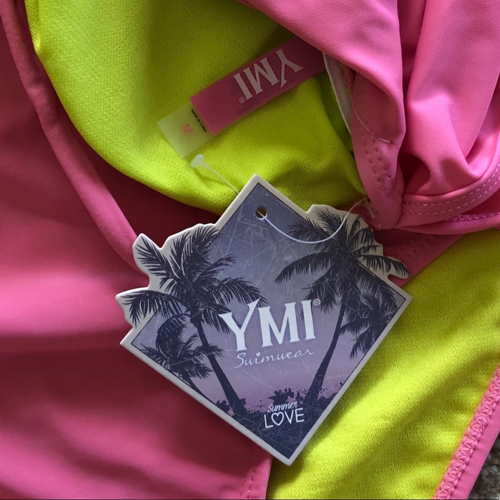 YMI One-Piece Ruffled Pink Swimsuit NWT - Picture 6 of 6